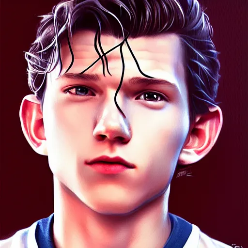 Prompt: Tom Holland, by WLOP, artgerm