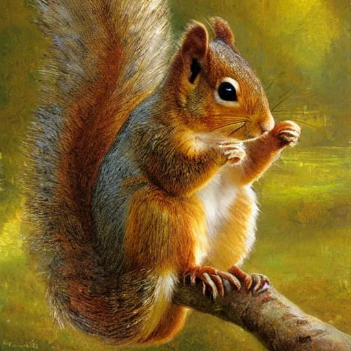 Image similar to a fluffy squirrel by sophie anderson