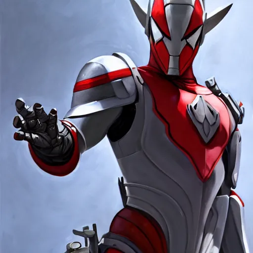 Image similar to greg manchess portrait painting of armored spiderman ultraman grey fox from metal gear cyborg gay japanese - american hybrid as overwatch character, medium shot, asymmetrical, profile picture, organic painting, sunny day, matte painting, bold shapes, hard edges, street art, trending on artstation, by huang guangjian and ail elvgren and sachin teng