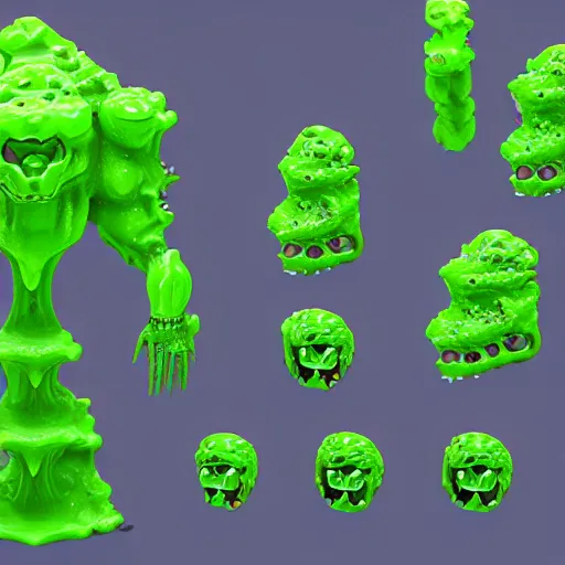 Image similar to slime lord king of the slime universe, skeleton, full body included, wide shot, 1 4 mm lens, f 2. 8, goopy, goop, fluids, soft tissue, subsurface scattering, reflections, ambient occlusion, raytracing, unreal engine 5, pixel art 8 - bit, by beeple