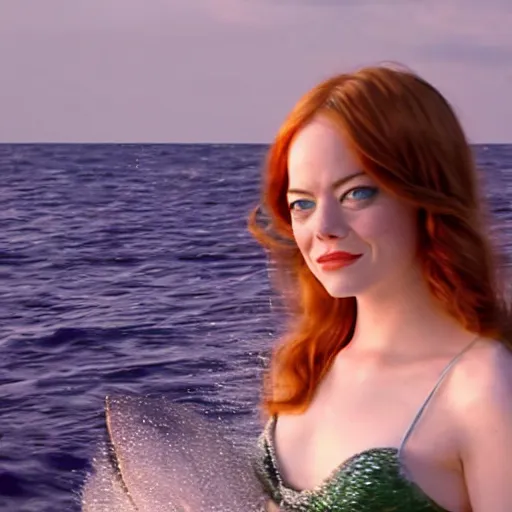 Image similar to film still of emma stone as a mermaid movie 4 k