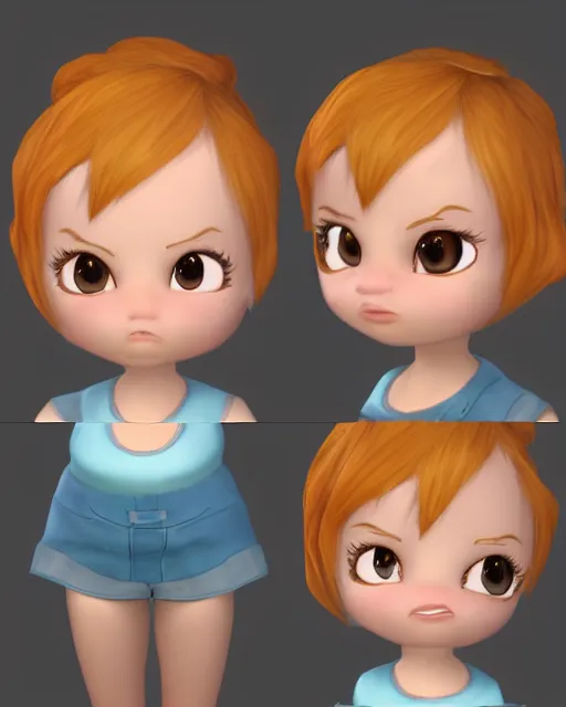 Image similar to katelynn mini cute style, highly detailed, rendered, ray - tracing, cgi animated, 3 d demo reel avatar, style of maple story