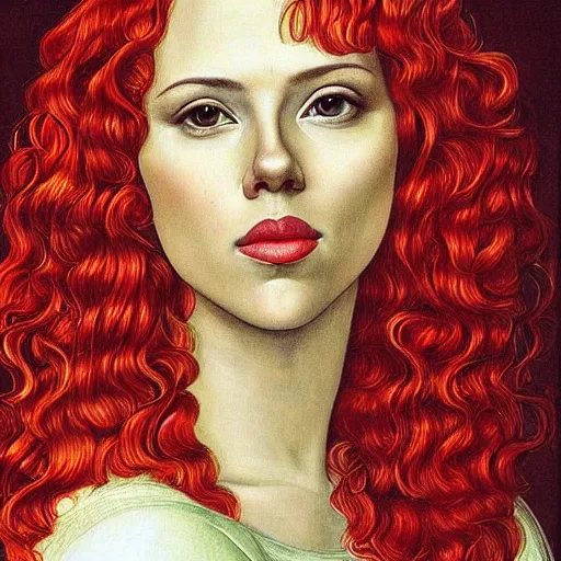 Prompt: “Scarlett Johansson portrait, Sandro Botticelli”