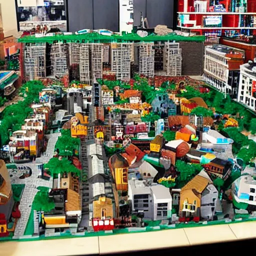 Image similar to city made out of lego