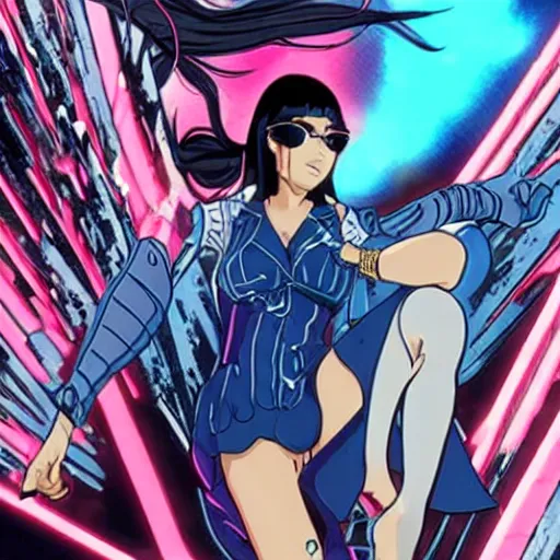 Image similar to nico robin is a cyberpunk cyborg