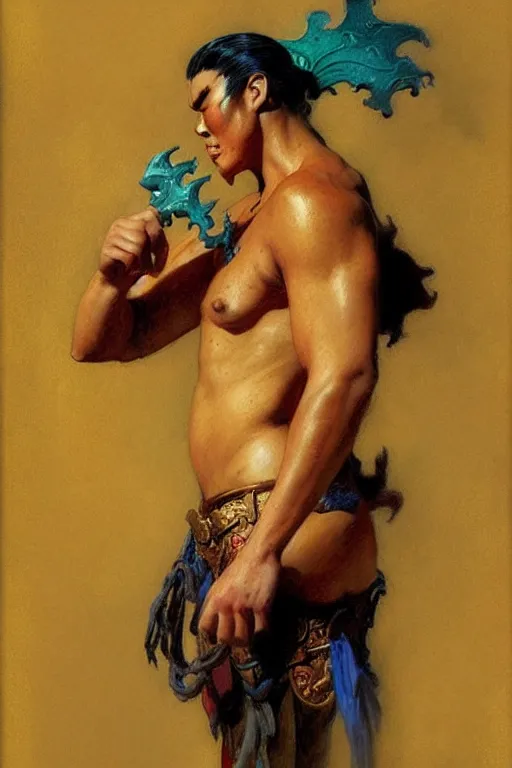 Image similar to monster, character design, tang dynasty, colorful, painting by gaston bussiere, craig mullins, j. c. leyendecker, tom of finland