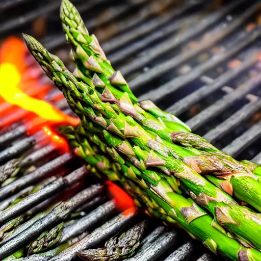 Image similar to A dragon made out of asparagus flying towards a grill that looks like a castle sunset anime colorful