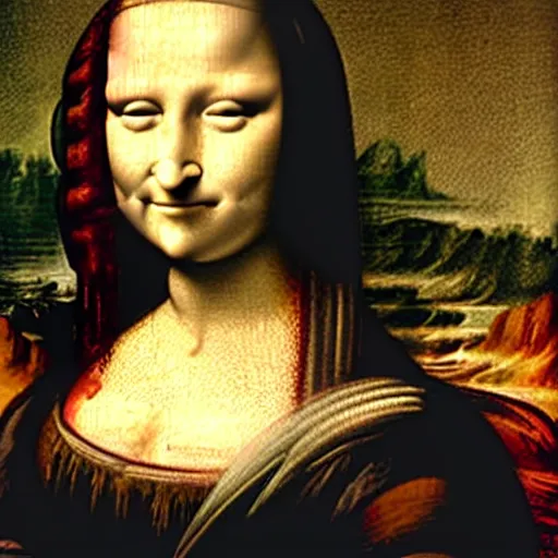 Image similar to monalisa with cosmetics!!!!!!!!!! and makeup!!!!!!!!!!