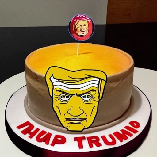 Image similar to the ugliest cake with Donald trumps face on it