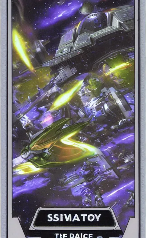 Prompt: the front of a scifi trading card, high details, high resolution, phantasy star online style