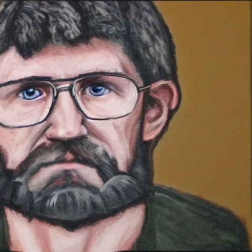 Image similar to highly detailed and intricate portrait of ted kaczynski