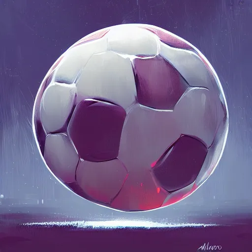 Prompt: soccer ball by alena aenami and annato finnstark