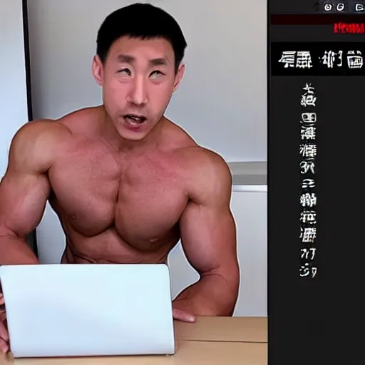 Prompt: a 30 year old muscular man cosplaying as ganyu from genshin, sitting at a computer, hyper realistic photorealistic