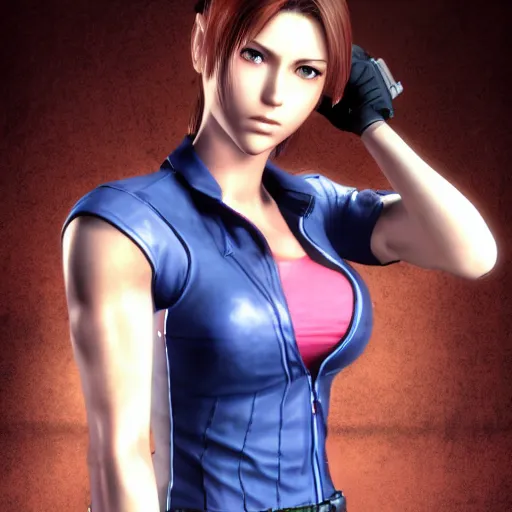 Image similar to claire redfield mixed with jill valentine