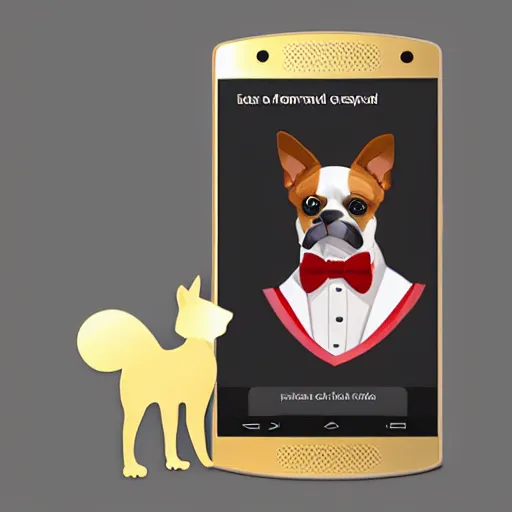 Prompt: a perfectly designed elegant and ornate android dog