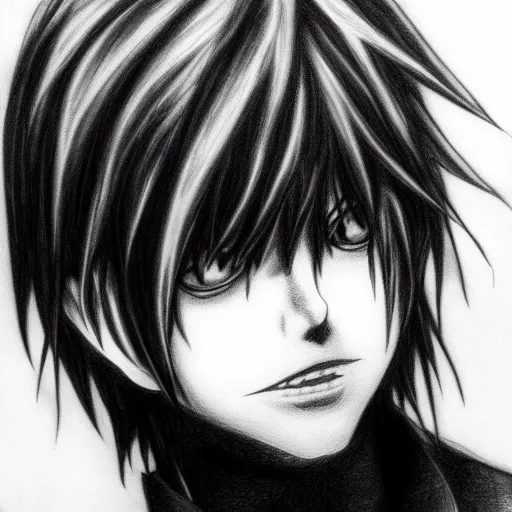 Prompt: L character from death note ::2.3, realistic pencil portrait ::1.5