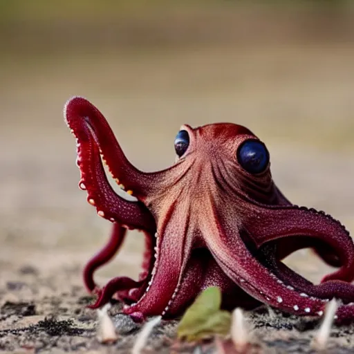 Image similar to adorable octopus eating a vampire