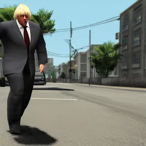 Image similar to boris johnson in grove street, gta san andreas, screenshot