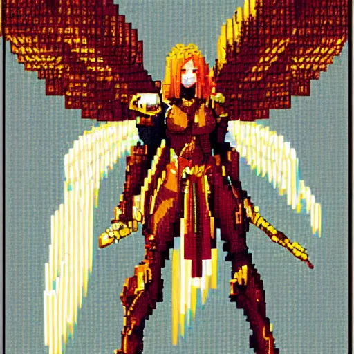Prompt: an angel, super nintendo game sprite, symetric, barroque armor-n 4