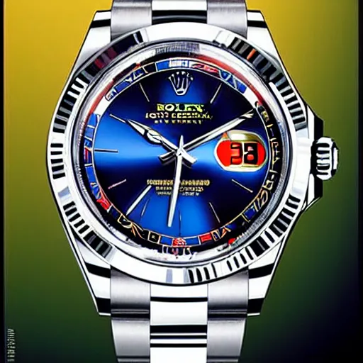 superman themed rolex watch photo magazine ad Stable Diffusion