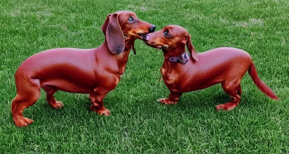 Image similar to a dachshund made out of jell - o