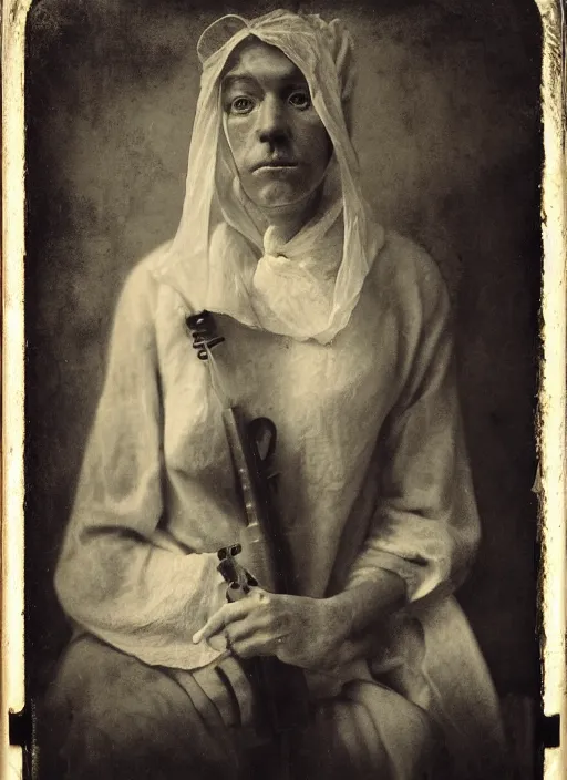 Image similar to old wet plate collodion photography portrait, hyper realistic, elegant, highly detailed, parallax, leica, medium format, by jheronimus bosch and greg rutkowski and louis jacques mande daguerre