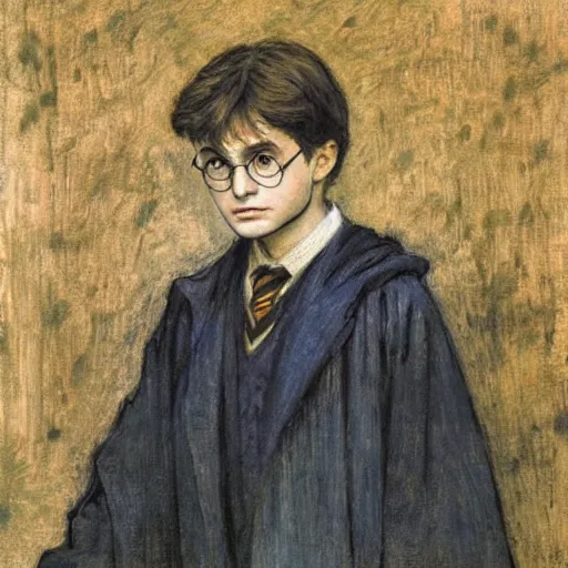 Prompt: harry potter, by jules bastien - lepage