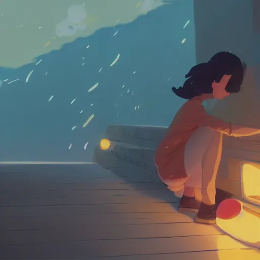 Image similar to dreaming is the poetry of life, and we must be forgiven if we indulge in it a little, cory loftis, james gilleard, atey ghailan, makoto shinkai, goro fujita, studio ghibli, rim light, exquisite lighting, clear focus, very coherent, plain background