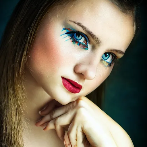 Prompt: photo portrait of a young beautiful ukrainian woman