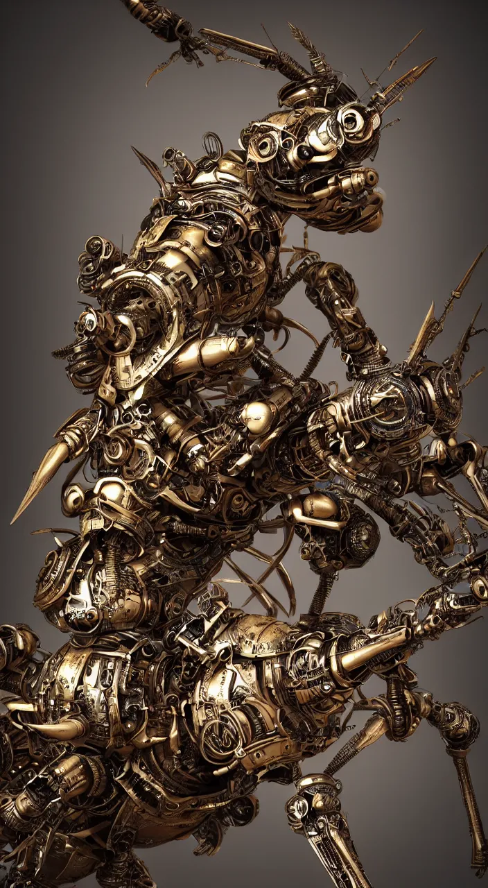 Prompt: robotic steampunk style Mosquito on skin, baroque photorealistic, octane render, insanely detailed, intricate, bronze, concept art,