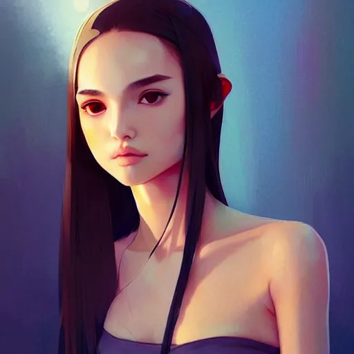 Image similar to a beautiful young japanese natalie portman alluring instagram model in crop top, by guweiz and wlop and ilya kuvshinov and artgerm and makoto shinkai and studio ghibli, symmetrical eyes, aesthetic, gorgeous, stunning, alluring, attractive, artstation, deviantart, pinterest, digital art