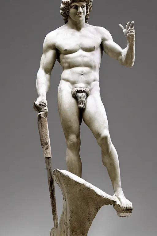 Image similar to ancient greek statue of he - man