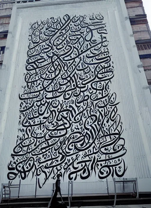 Prompt: the biggest calligraphy in the World, art by Pokras Lampas,