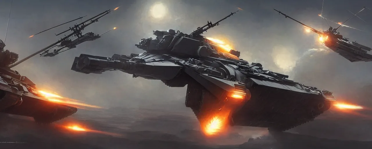 Image similar to main electric battle tank and helicopter at war, volumetric lighting futuristic, highly detailed, digital painting, artstation, concept art, cinematic, sharp focus, illustration, unreal engine 5, 8 k, art by artgerm and greg rutkowski and alphonse mucha