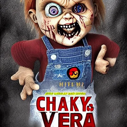 Image similar to Chucky versus the living dead movie poster