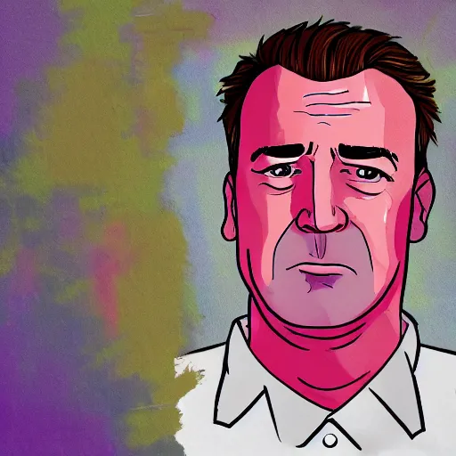 Image similar to bojack horseman style portrait of chandler bing