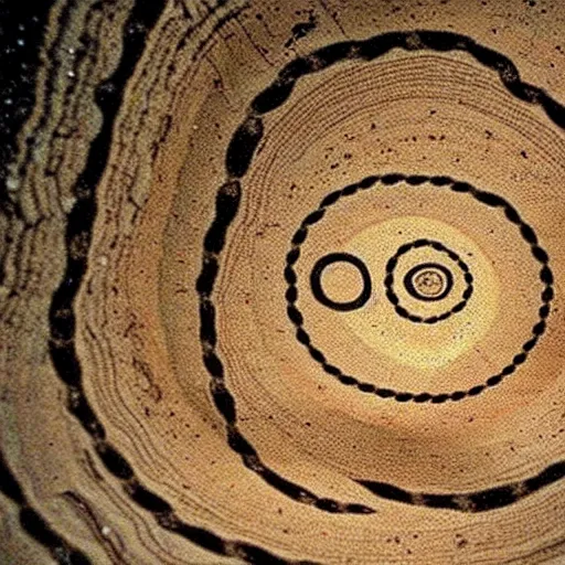Image similar to infinity, paleolitic cave art