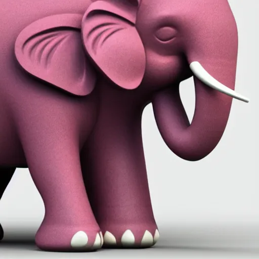 Image similar to 3D model of a pink elephant dancing