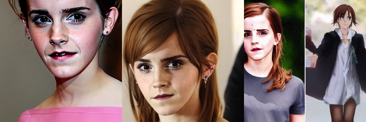 Prompt: emma watson becomes anime