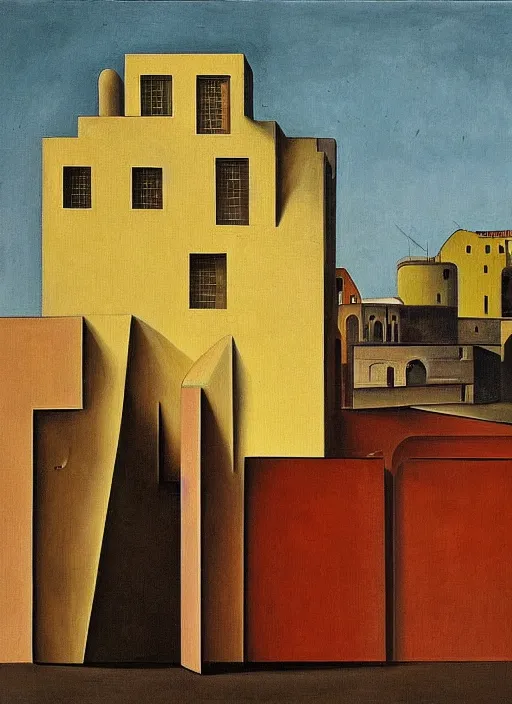 Image similar to a painting of a smiljan radic building by giorgio de chirico