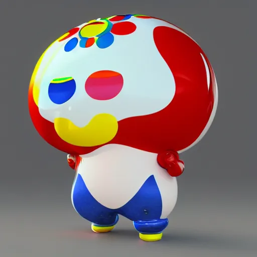 Image similar to 8 0 s cgi, cute character, takashi murakami, 3 d render, toy