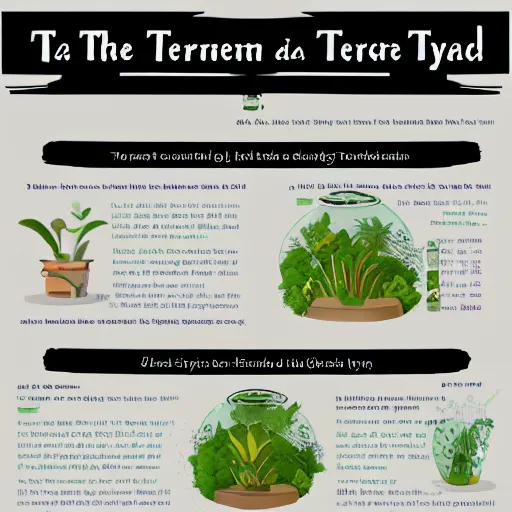 Prompt: a infographic about terrarium in the style of 1920