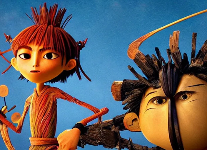 Image similar to A very high resolution image from a new movie, stop motion, Animated film Kubo, Kubo and the Two Strings, directed by wes anderson