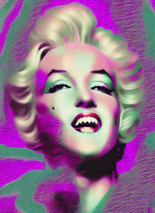 Prompt: datamosh marylin monroe