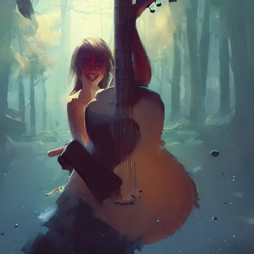 Image similar to 🎸, Greg rutkowski, Trending artstation, cinematográfica, digital Art