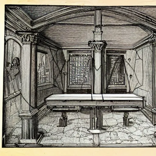 Image similar to Vintage, detailed, sketch of Oculus Rift, with full descriptions, on parchment, as depicted in Leonardo da Vinci's Codex Atlanticus