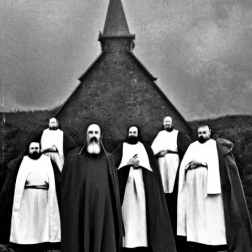 Image similar to photo of breton monks looking like rasputin