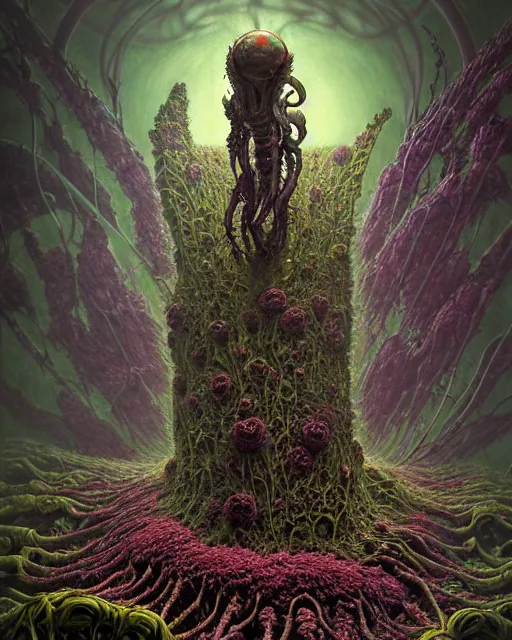 Prompt: the platonic ideal of flowers, rotting, insects and praying of cletus kasady carnage thanos dementor wild hunt chtulu mandelbulb schpongle electron microscope bioshock xenomorph akira, ego death, decay, dmt, psilocybin, concept art by randy vargas and zdzisław beksinski