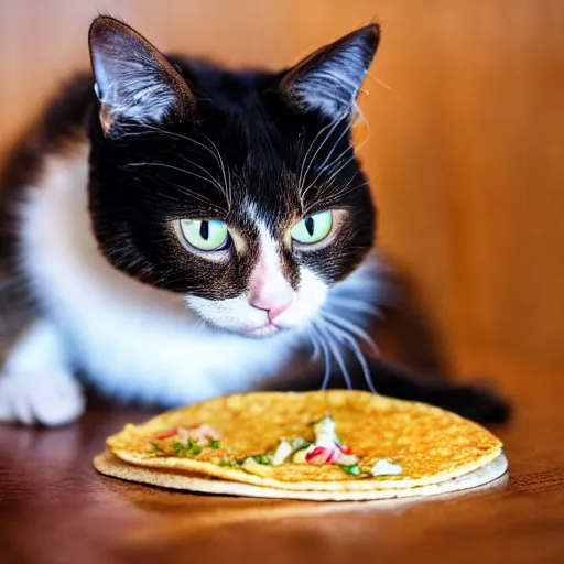 Image similar to cat eating a taco