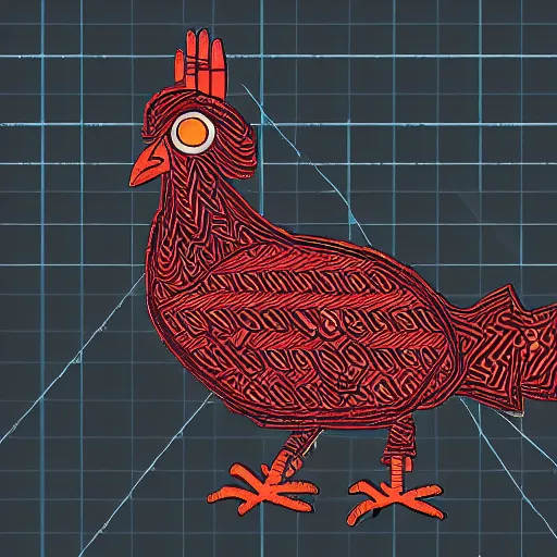 Image similar to a schematic of a robotic chicken